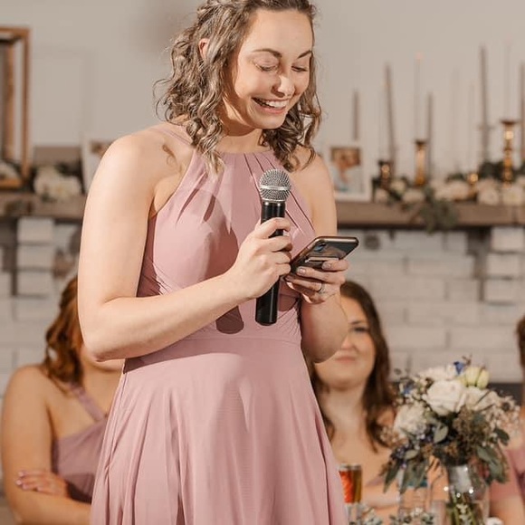 Azazie vintage mauve bridesmaid dress size 8 - Picture 3 of 3